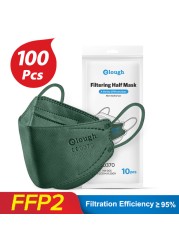 Elough صحية masque noir máscara pff2 قابلة لإعادة الاستخدام ffp2 kn95 المعتمدة fpp2 قناع قناع الوجه الاسود fpp2 mascarilla ffp2masken