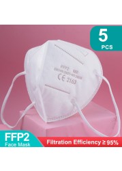 9 Colors FFP2 Mascarillas KN95 Face Masks For Adults 5 Layers Safety Dust Respirator FFP2 Mask Adult Black FPP2 KN95 Face Mask CE