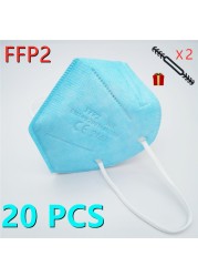 10-100pcs FFP2 Mascarillas Black Adult ffp2fan Approved Colors Respiratory fpp2 Face Mask Mascherine ffpp2 CE Fast Delivery