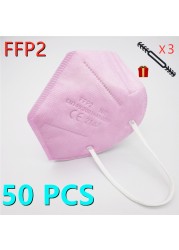 10-100pcs FFP2 Mascarillas Black Adult ffp2fan Approved Colors Respiratory fpp2 Face Mask Mascherine ffpp2 CE Fast Delivery