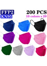 KN95 FFP2 CE 80 Unique Print Beauty Wholesale Fish Mask Mascarillas Protective Breathing Anti Fog Adult Colorful Masques