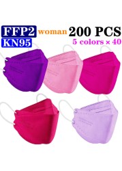 KN95 FFP2 CE 80 Unique Print Beauty Wholesale Fish Mask Mascarillas Protective Breathing Anti Fog Adult Colorful Masques