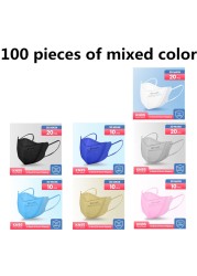 10-100 mascarillas ffp2 colores Kn95 mask 3d face mask fashion mouth masks maacarillas fpp2 homology adas respirator ffp2mascarillas