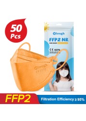 أقنعة Elough KN95 Mascarillas Niños FFP 2 6 A 12 Años الأسماك المعتمدة للأطفال FPP2 أقنعة FP2 Mascarilla FFP2 Infantil ffp2fan للأطفال