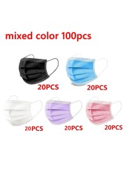 Disposable Children's Colorful Face Masks Child Birthday Mask 3 Layer Nonwoven Protective Mouth Mask Kids mascarillas niños