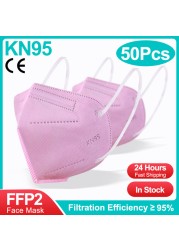 100pcs FFP2 Mascarillas fpp2 KN95 face masks FFP2mask mask 5 layers mondkapje kn95 homologada mascarillas ffp2reutilizable