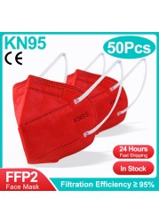 100pcs FFP2 Mascarillas fpp2 KN95 face masks FFP2mask mask 5 layers mondkapje kn95 homologada mascarillas ffp2reutilizable