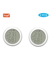 Tuya Zigbee Smart Home Temperature Humidity Sensor with LED Display Works with Google Assistant and Tuya Zigbee Hub