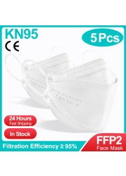 White Mask FFP2 CE KN95 Mascarillas FPP2 Approved Protective Face Mask Mouth KN95 Mask Respirator ffp2masken маска