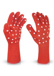 DEYAN-Women's Heat Resistant Oven Gloves BBQ Gloves 1472 f with Non-Slip Grip for Baking Grilling Smoker