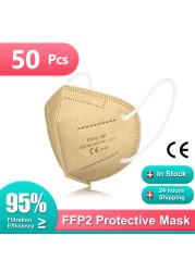 CE FFP2 Mask KN95 Mascarillas FPP2 Approved Adult Mask Black Mask 5 Layers Protective Face Mask Mascarillas ffp2masque FFP3