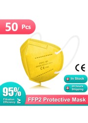 CE FFP2 Mask KN95 Mascarillas FPP2 Approved Adult Mask Black Mask 5 Layers Protective Face Mask Mascarillas ffp2masque FFP3