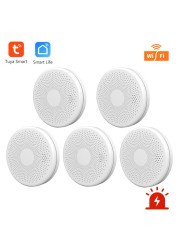 WIFI 2 in 1 Smoke Carbon Monoxide Combo Detector CO Gas Smoke Alarm Sensor 85DB Sound Alarm Tuya Smart Security Alarm System