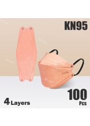 أقنعة ffp2 kn95 mascarillas fpp2 قناع السمك fpp2 وافق صحية التنفس الفم ffp2fan kn 95 قناع وجه واقي