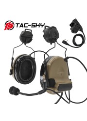 TAC-SKY COMTAC II خوذة حامل سيليكون للأذنين الحد من الضوضاء لاقط التكتيكية سماعة و لاسلكي تخاطب PTT محول U94PTT