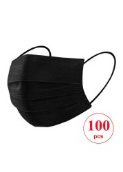 4 Layers Reusable FFP2 Mask Adjustable Black Face Mask Kn95 Masks Paintball Security Respirator Mask fp2 mascarilla fpp2 homology ada