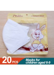 10/20/50 قطعة ffp2mask niños 6-9old قناع للأطفال kn95 mascarillas niños ce قابل للغسل الاطفال ffp2reutilizable fpp2 infantil أقنعة