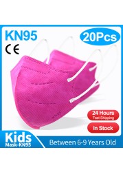 10/20/50 قطعة ffp2mask niños 6-9old قناع للأطفال kn95 mascarillas niños ce قابل للغسل الاطفال ffp2reutilizable fpp2 infantil أقنعة