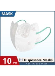 mascarillas face mask white mascara descartavel cute cartoon mascarilla Disposable 3D hygienic MASK cat shaped masks women lady