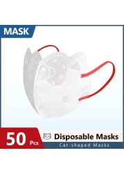 mascarillas face mask white mascara descartavel cute cartoon mascarilla Disposable 3D hygienic MASK cat shaped masks women lady