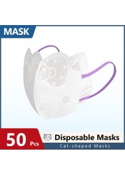 mascarillas face mask white mascara descartavel cute cartoon mascarilla Disposable 3D hygienic MASK cat shaped masks women lady