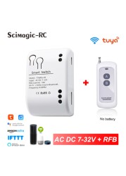 Tuya smart garage door opener wifi RF 433mhz 1ch relay module switch open/close self-timer interlock mode inqing Alexa