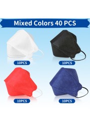 KN95 ffp2 Fish Mask Adult Cloth Face Mask KN95 Respirator Face Mask KN95 Face Mask Black Dust Mask Mascarillas