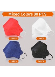 KN95 ffp2 Fish Mask Adult Cloth Face Mask KN95 Respirator Face Mask KN95 Face Mask Black Dust Mask Mascarillas