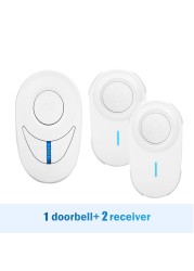 Awapow Outdoor Wireless Doorbell Self Powered Smart Doorbell Home Ring 150M Remote Receiver Emergency Call Alarm Safety Kits