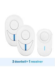 Awapow Outdoor Wireless Doorbell Self Powered Smart Doorbell Home Ring 150M Remote Receiver Emergency Call Alarm Safety Kits