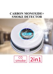 Combined Smoke Detector Carbon Carbon Monoxide Detector With Display , Smoke CO Sensor Alarm Detector 2 in 1 2021 New