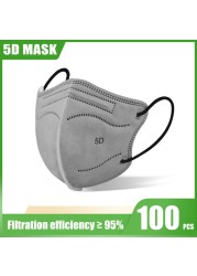 Elough 5D FFP2 Mascarillas KN95 شهادة الكبار الملونة ffp2fan Kn95 قناع الوجه FPP2 المعتمدة قناع mascarillas fpp2