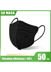 Elough 5D FFP2 Mascarillas KN95 شهادة الكبار الملونة ffp2fan Kn95 قناع الوجه FPP2 المعتمدة قناع mascarillas fpp2