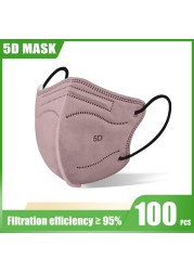 10-100pcs Mascarillas Fpp2 5D Adult KN95 Masks 5 Layers Reusable Colorful Face Mask Mascarillas KN95 Certificate FFP2 Mask