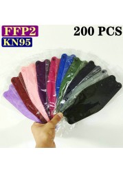 Wholesale KN95 FFP2 CE 100-200pcs 80 Unique Print Fish Mask Mascarillas Protective Breathing Adult Woman Colorful Masques