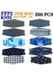 Wholesale KN95 FFP2 CE 100-200pcs 80 Unique Print Fish Mask Mascarillas Protective Breathing Adult Woman Colorful Masques