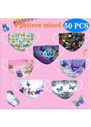 115 Styles Adult Face Disposable Mask 3 Layer Butterfly Flower Fashion Women Mouth Mascherine Mascarilla Masque