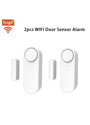 Smart Home Door Switch Magnetic Sensor Window Detector Compatible with Alexa Tuya APP Remote Control and Alerts