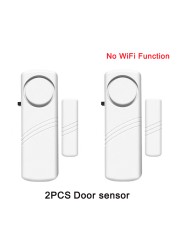 Smart Home Door Switch Magnetic Sensor Window Detector Compatible with Alexa Tuya APP Remote Control and Alerts