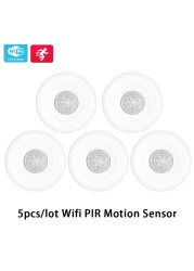 WiFi Smart PIR Motion Sensor 360 Degree All Round Wireless Detection Infrared Detector Home Security Tuya Remote Control Thief