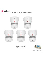 ZigBee Security Protection Smoke Leak Detector Fire Sensor Home Safety Products Personal Alarm With 3 Years Durable Batteries Wifi Tuya