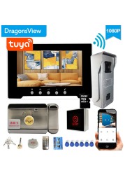 Dragonsview 7 Inch 1080P Color Video Door Phone WiFi Doorbell Intercom System Wireless Mobile APP Motion Remote Control