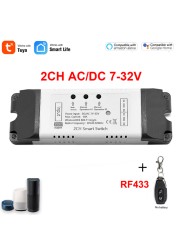 2CH Tuya Wifi Switch Relay Module Garage Door Opener 12V 24V 220V Smart Life DIY Smart Home Work with Alexa Google Home