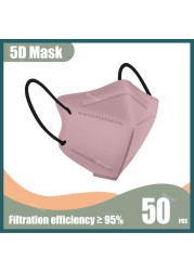 5D Protective Face Mask KN95 Mascarillas FPP2 5 Layers FFP2 Mascarillas Multicolored FFP2mask Adult Respirator KN 95 Mascherina FFPP2