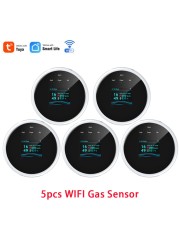 Tuya multifunctional home security protection device fire combustion gas leak detector temperature monitor temperature alarm