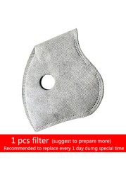 Face Mask 5 Layers Washable Mouth Masks With Respirator Activated Carbon Insert Respirator Proof Mask mascarilla PM023