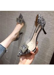 Luxury Women Pumps 2022 Transparent High Heels Sexy Pointed Toe Slip On Party Wedding Brand Elegant Shoes For Lady Size 34-43