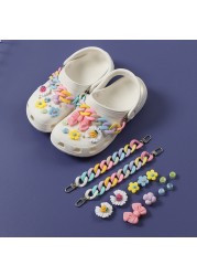 1 Set JIBZ Crocs Charms Designer Luxury Croc Charms for Girls Flower Shoes Rhinestone Accessories Anime Crocs Decoration New