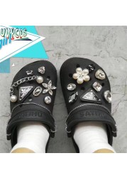 1 Set JIBZ Crocs Charms Designer Luxury Croc Charms for Girls Flower Shoes Rhinestone Accessories Anime Crocs Decoration New