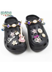 1 Set JIBZ Crocs Charms Designer Luxury Croc Charms for Girls Flower Shoes Rhinestone Accessories Anime Crocs Decoration New